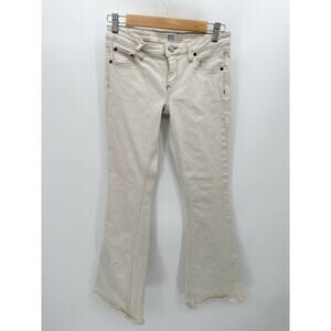 Urban Outfitters BDG Jeans Women 27‎ Cream Flare Low Rise Cotton Blend Denim